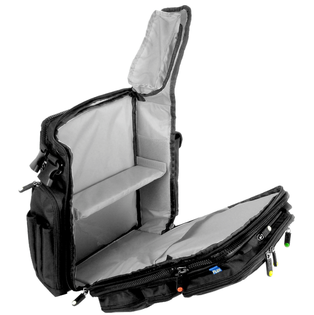 BrightLine Bags® B4 SWIFT Flex System Flight Bag – Open View Showing Storage for Headsets and iPad®