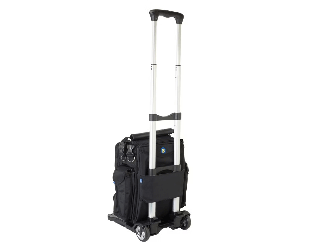 BrightLine B4 Swift Pilot Flight Bag mounted on BrightLine Folding Cart