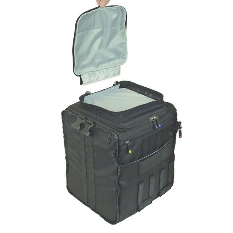 BrightLine Bags CS11 top pocket cover removable for custom embroidery and suitcase handle attachment