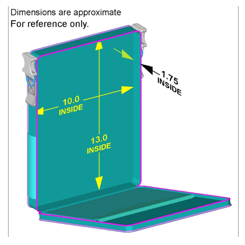 BrightLine Bags CS2 Center Section – size chart and dimension diagram
