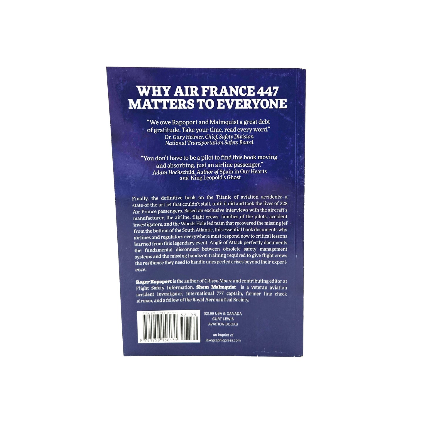 Lexographic Press Angle of Attack Book – Back Cover with Summary