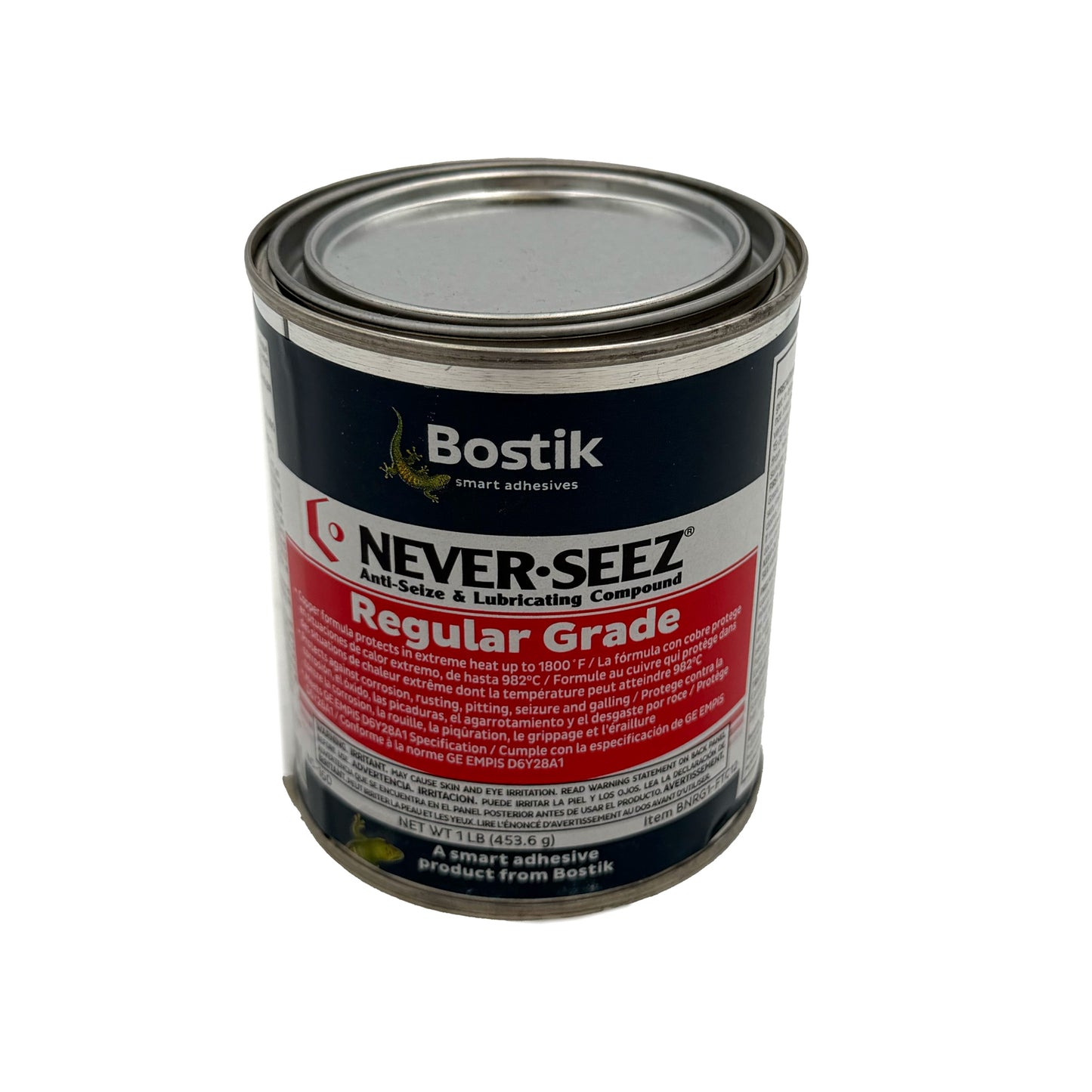 Bostik® Never-Seez® Regular Grade Anti-Seize Lubricant – Silver, 1lb flat top front