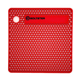 Red Boltster bolt organizer mat with honeycomb layout and labeling area