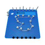 Original Boltster silicone fastener organizer with labeled bolt pattern layout