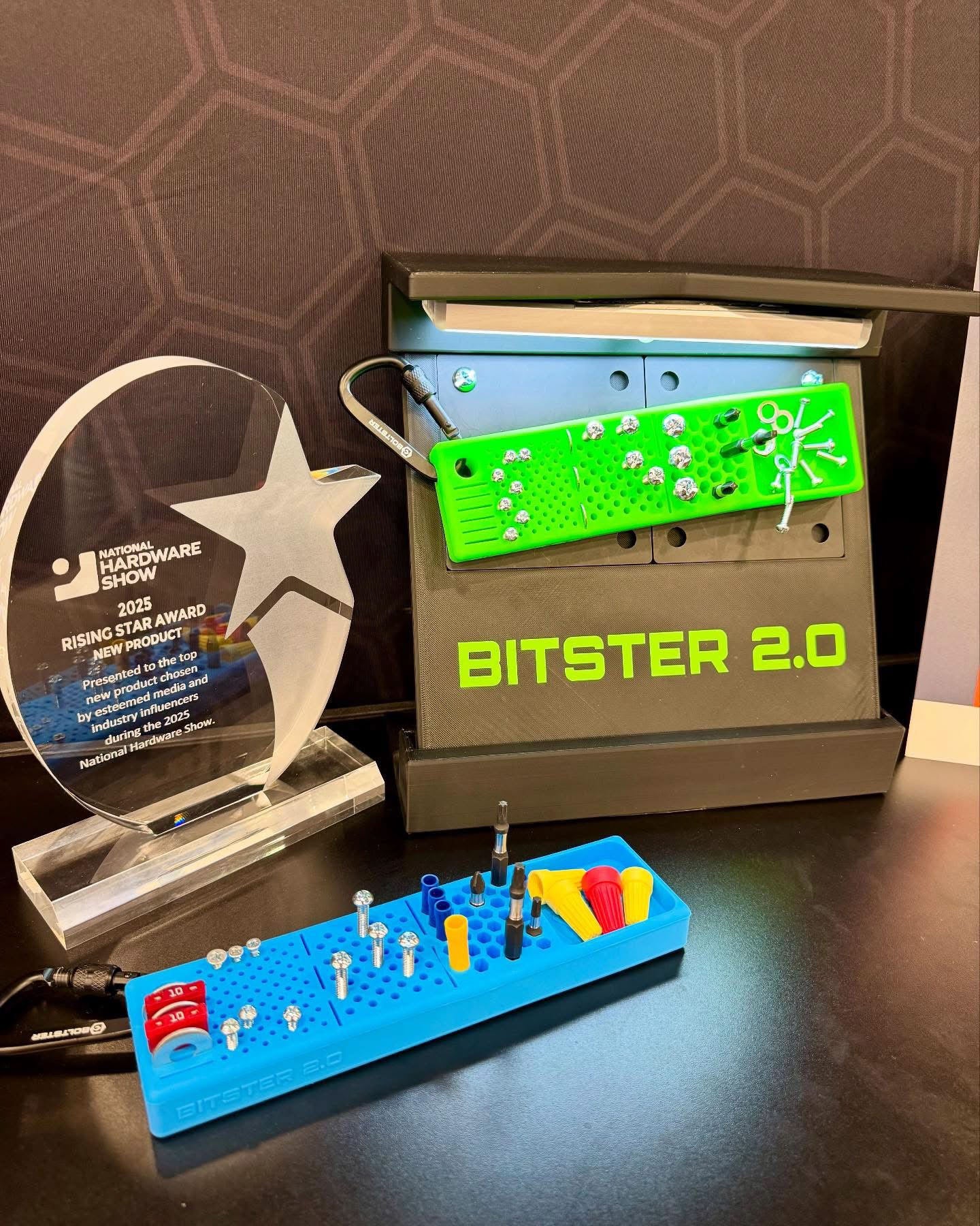 Bitster 2.0 silicone organizers on display with 2025 National Hardware Show Rising Star Award