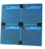 Boltster™ Modular System connecting four blue Boltster™ trays into one large, unified fastener organizer layout