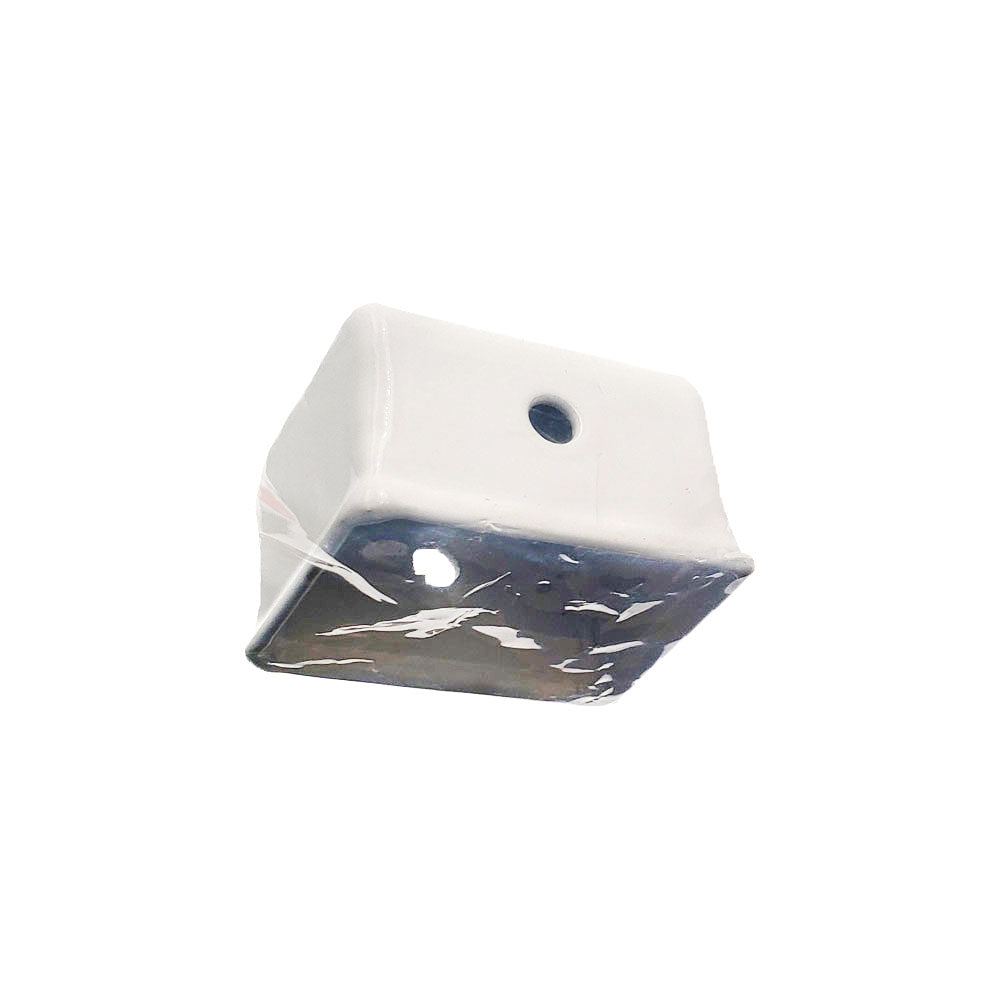 Exterior view of Piper 79071-000 bumper bracket block showing white rectangular shape and pre-drilled mounting hole