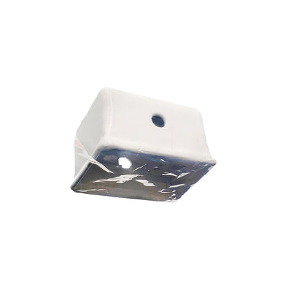Exterior view of Piper 79071-000 bumper bracket block showing white rectangular shape and pre-drilled mounting hole