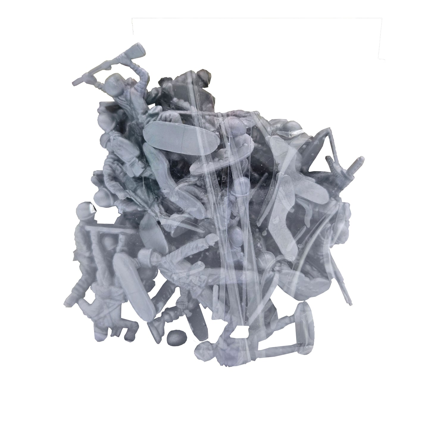 WowToyz Classic Military Soldiers – Silver Figures Displayed on One Side of Bucket