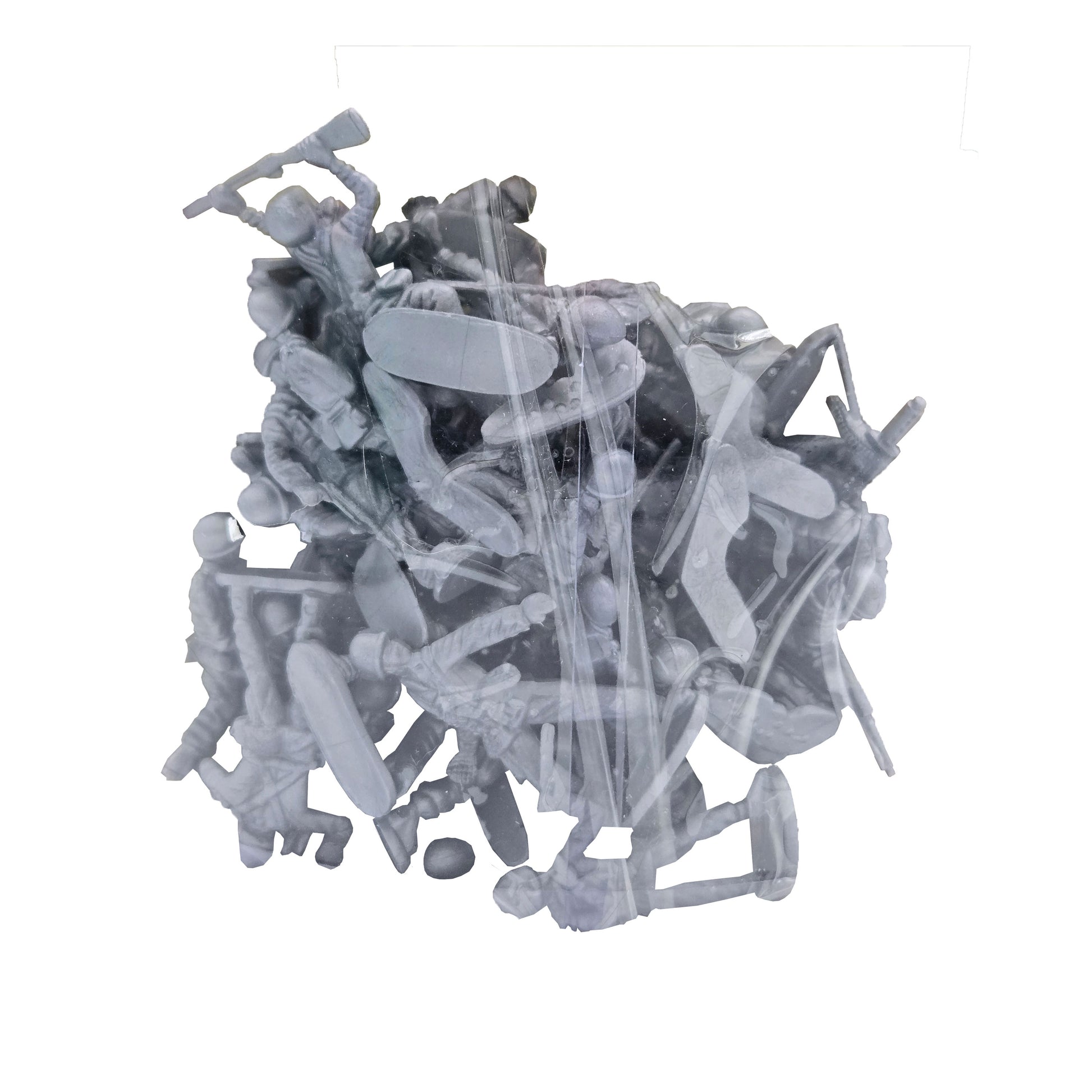 WowToyz Classic Military Soldiers – Silver Figures Displayed on One Side of Bucket