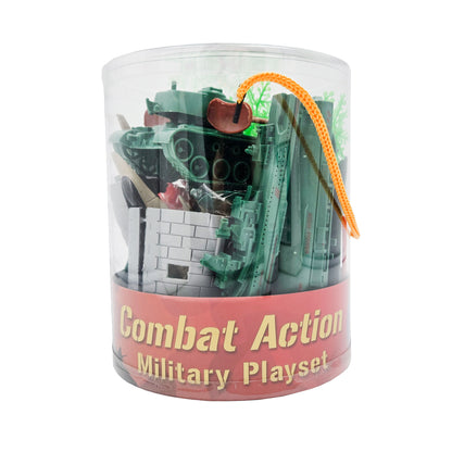 WowToyz Combat Action Military Playset – Side 2 View with Figures and Vehicles Displayed
