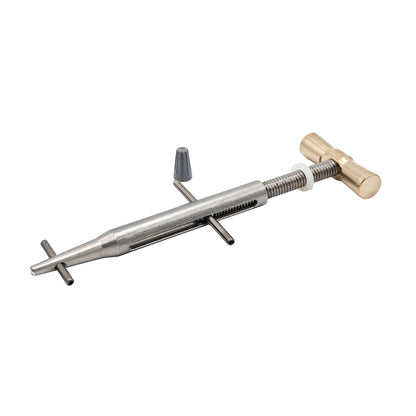 ClampTite stainless steel tool with 4.75 inch body and bronze nut, isolated on white background with cone-shaped accessory