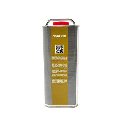 Sherwin Williams Epoxy Sanding Surfacer Adduct CM0120888 gallon can side label with yellow stripe, QR code, and multilingual instructions