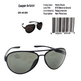 Cooper Aviator Sunglasses Matte Black with G15 Neutral Green lenses - high-contrast aviation sunglasses