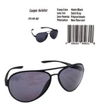Cooper Aviator Sunglasses Matte Black with Solid Gray lenses - durable and glare-reducing pilot eyewear
