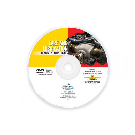Care and Lubrication of Lycoming Engines DVD covering Lycoming aircraft engine care and lubrication awareness