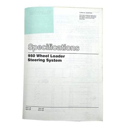 Section 3: 950 Wheel Loader Steering System: Specifications
