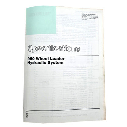 Section 3: 950 Wheel Loader Hydraulic System: Specifications