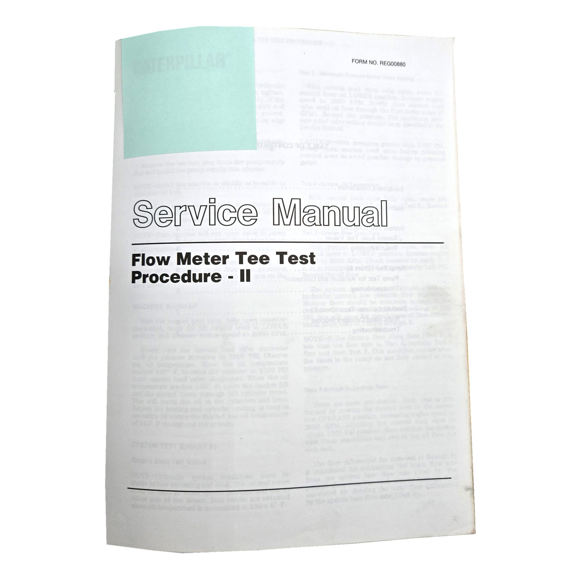 Section 3: Flow Meter Tee Test Procedure II: Service Manual