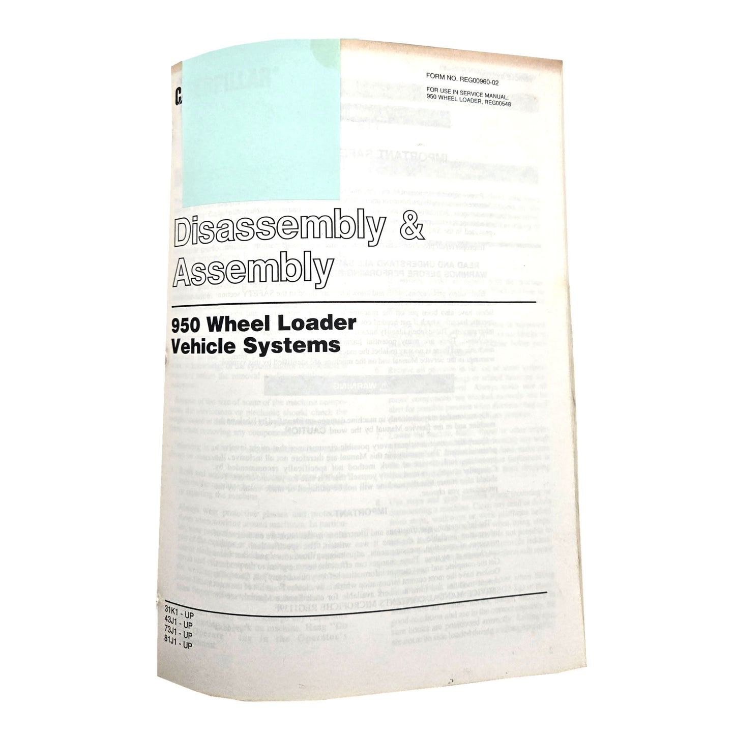 Section 4: 950 Wheel Loader Vehicle Systems: D&A