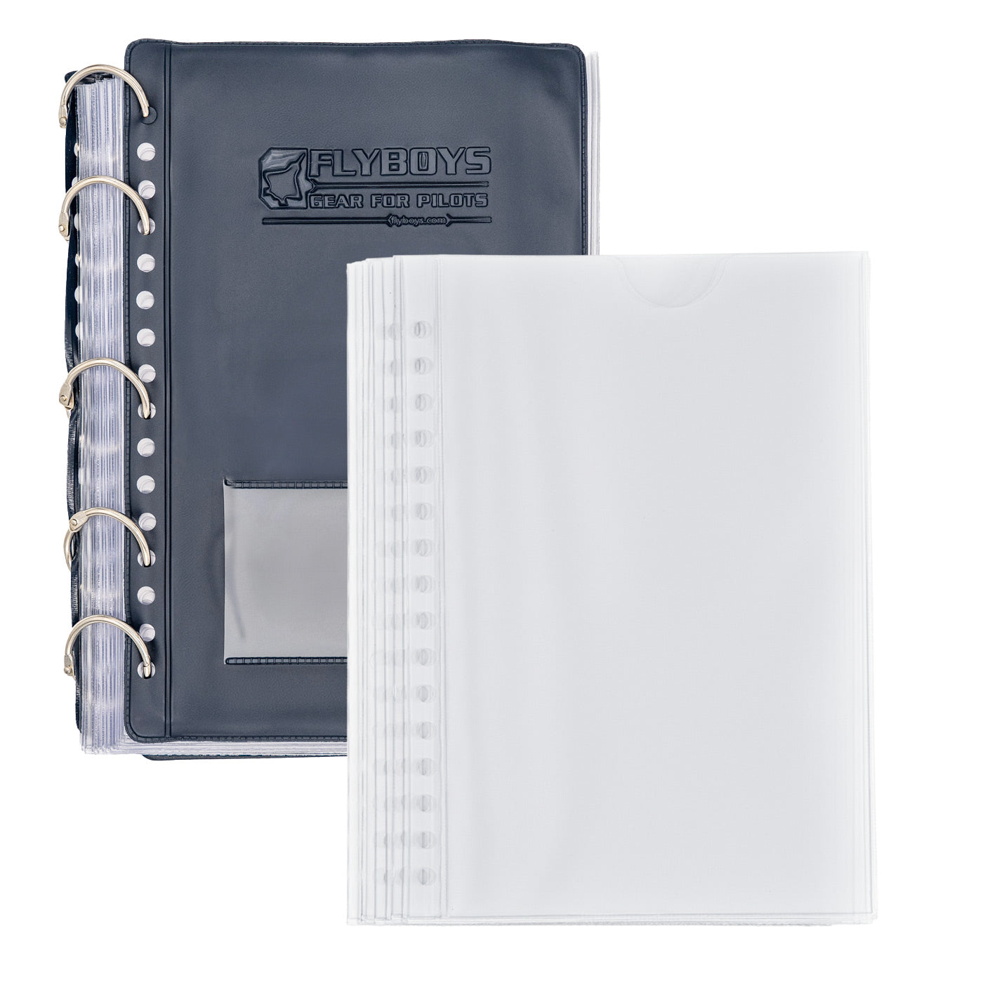 FlyBoys checklist book interior plastic pages protecting Jeppesen charts and pilot checklists