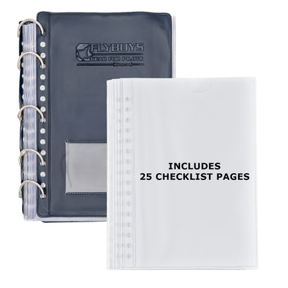 FlyBoys Jeppesen checklist book compact pilot document organizer for flight bags
