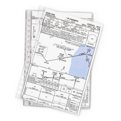 FlyBoys 5 x 8 pilot checklist page protectors inside aviation checklist cover organizer with aproach plate