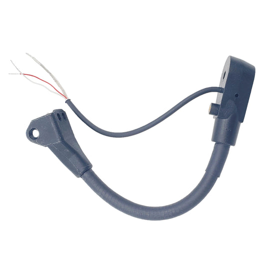 Headset microphone boom assembly with mounting bracket and exposed wire leads