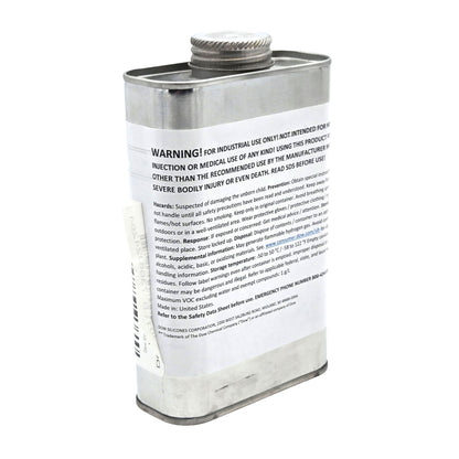 Dow XIAMETER OFX-0230 Fluid 16 oz can, industrial release agent and lubricant with extended warning text, barcode, and made in USA label, side angle view
