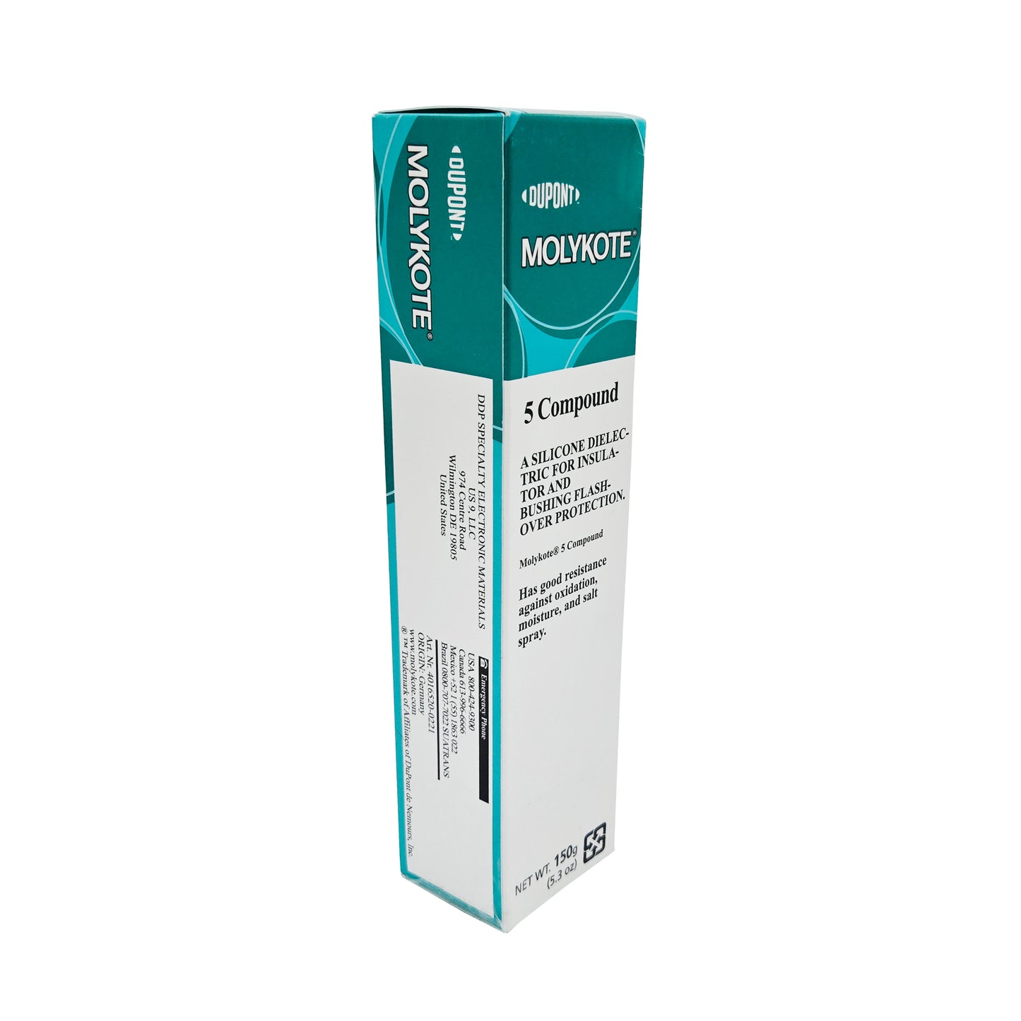 MOLYKOTE 5 Compound Silicone Lubricant – Angled Front of Tube
