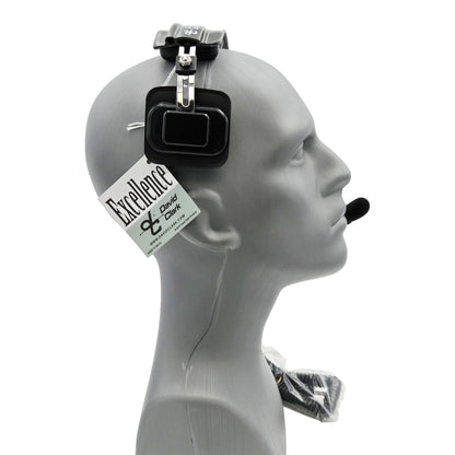 Right-side profile of David Clark H3492 showing lightweight airflow two-chamber temple pad for single-ear ground support use