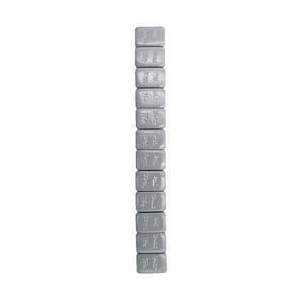 Front view of Desser DTR9901 stick-on wheel balance weight strip showing all 12 segments