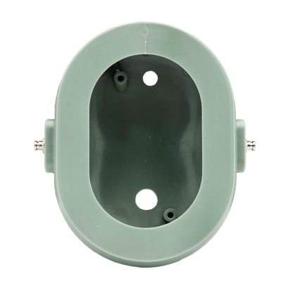 Interior view of David Clark left headset dome 15253P-03 showing internal mounting posts, drilled openings, and metal attachment points