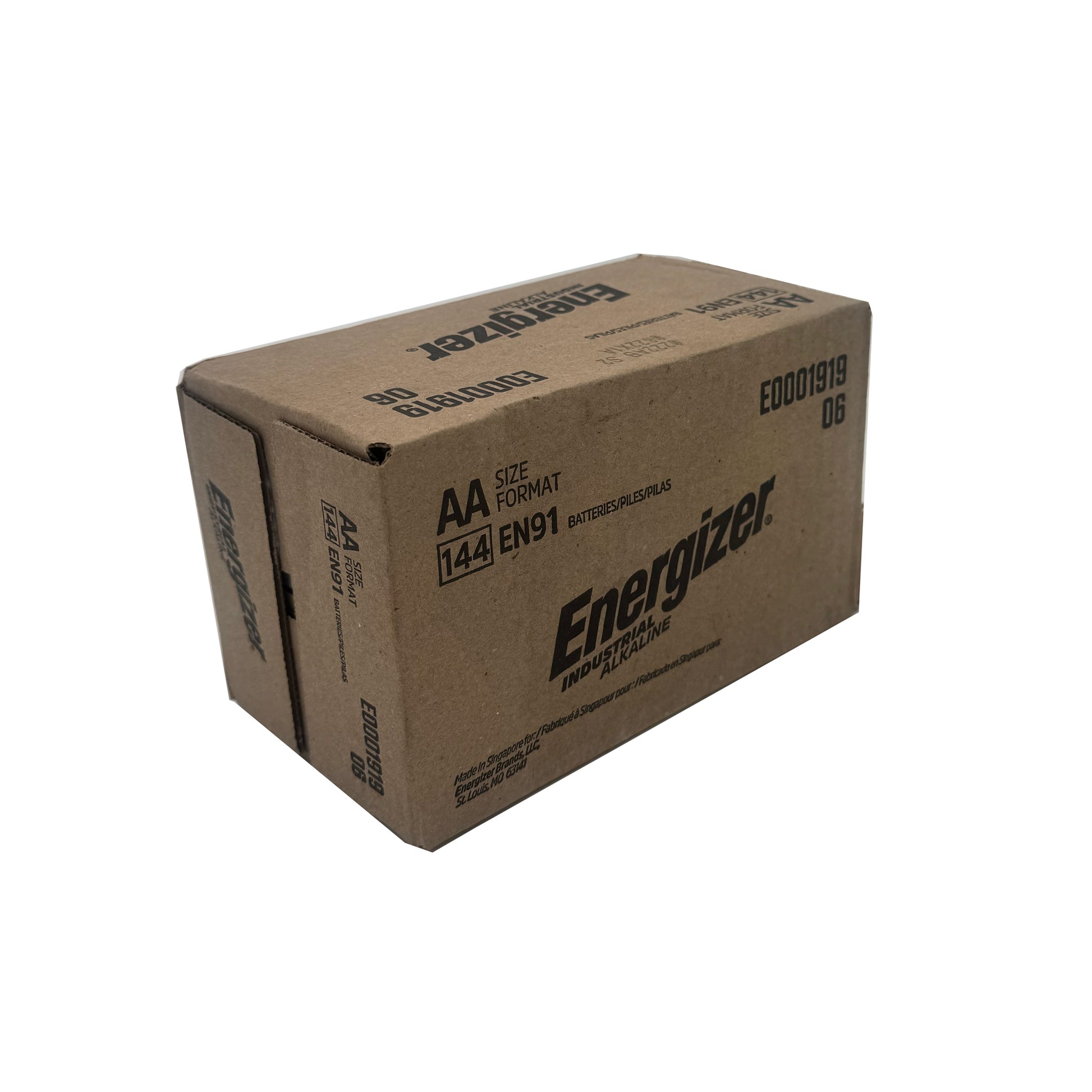 Energizer Industrial AA Alkaline Batteries EN91 144 pack bulk case