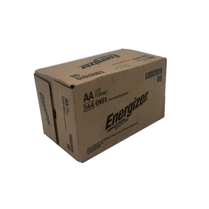 Energizer Industrial AA Alkaline Batteries EN91 144 pack bulk case