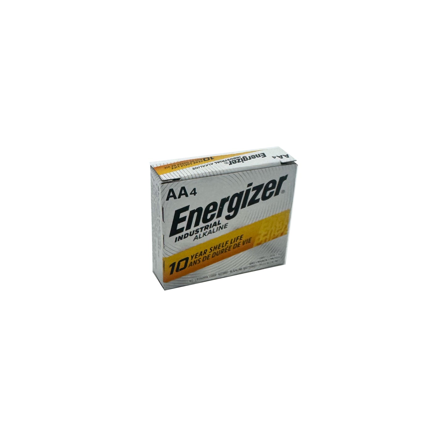 Energizer Industrial AA Alkaline Batteries EN91 four pack box