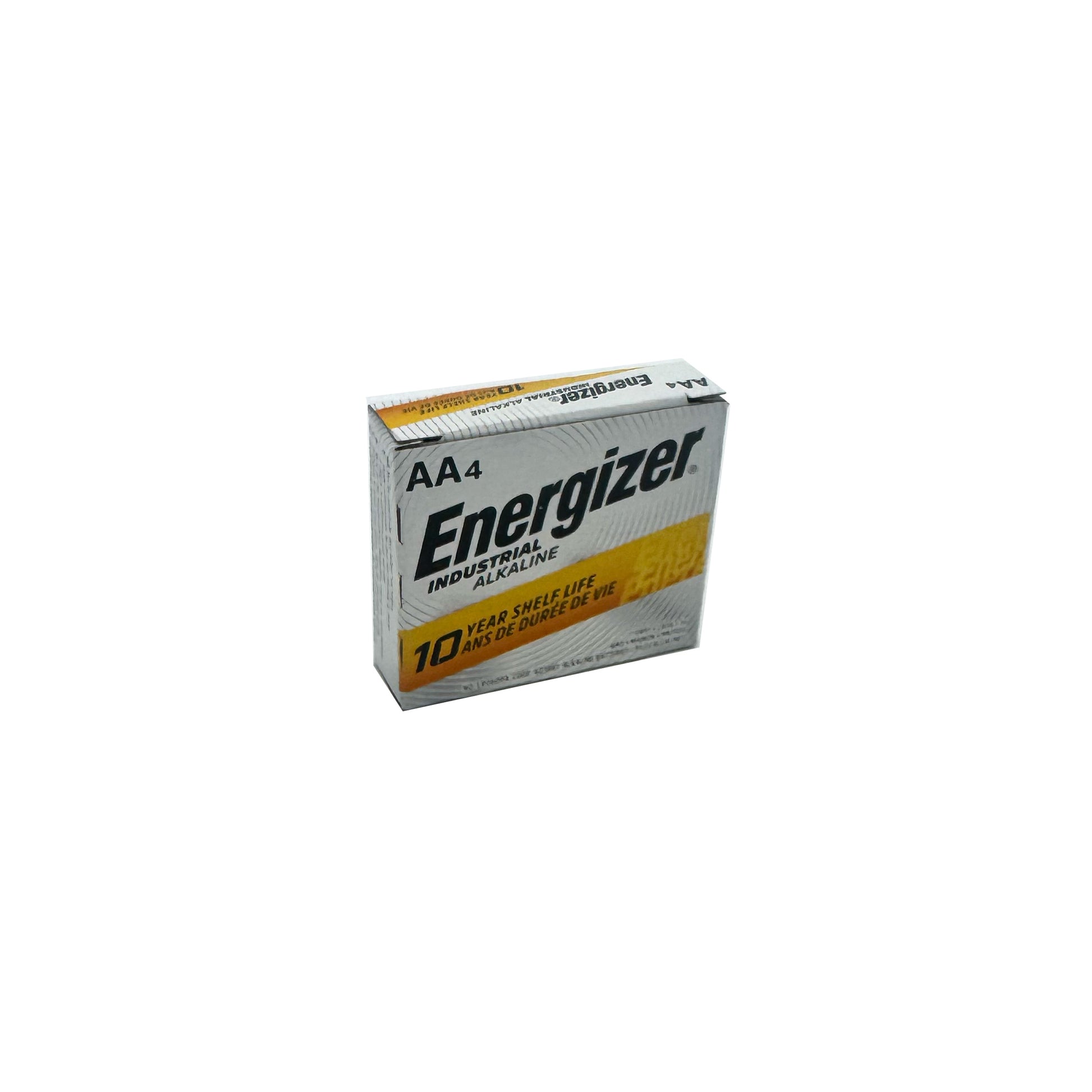 Energizer Industrial AA Alkaline Batteries EN91 four pack box