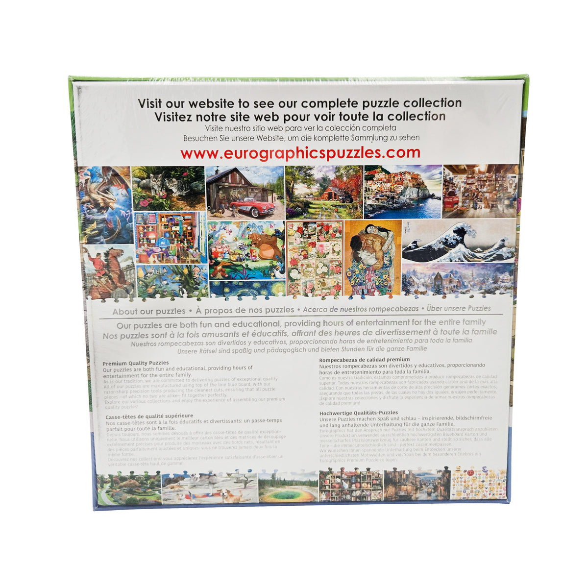 EuroGraphics Spot & Find Day at the Zoo Puzzle back view with product details - ER-PZCDZ, interactive seek-and-find puzzle