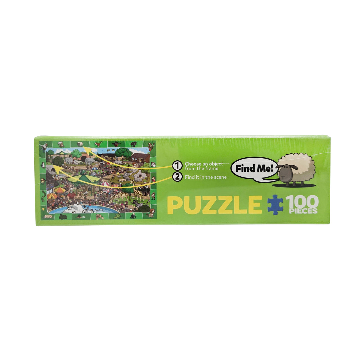 EuroGraphics Spot & Find Day at the Zoo Puzzle top-side view - ER-PZCDZ, colorful puzzle for kids and families