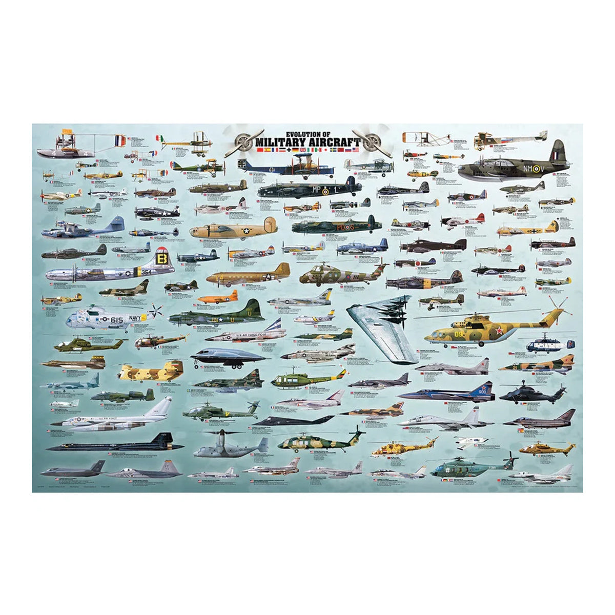 EuroGraphics Evolution of Military Aircraft Poster