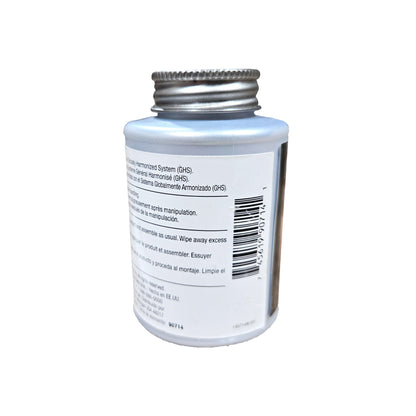 Back label of expired Vibra-Tite 9071 copper anti-seize showing application instructions, Made in USA marking, barcode, and item number.