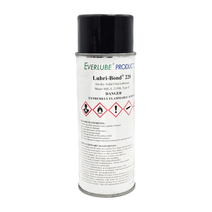 Front of Everlube Lubri-Bond 220 Air-Dry Solid Film Lubricant 12oz aerosol can with hazard and product labels visible.