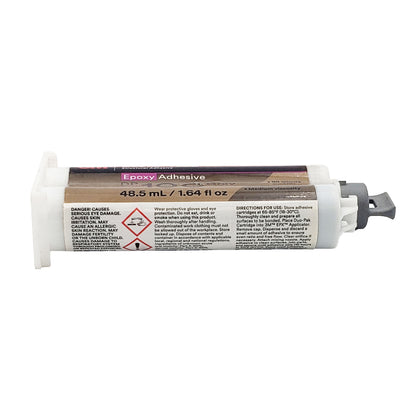 Safety and instruction label on 3M Scotch-Weld DP190 epoxy cartridge showing danger warnings, GHS symbols, and EPX applicator requirement