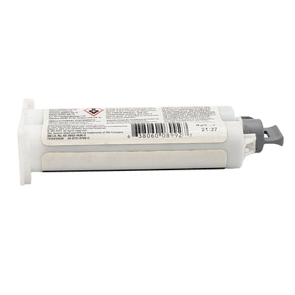 Centered back view of 3M Scotch-Weld DP190 epoxy cartridge showing UPC barcode and warranty and liability information.”