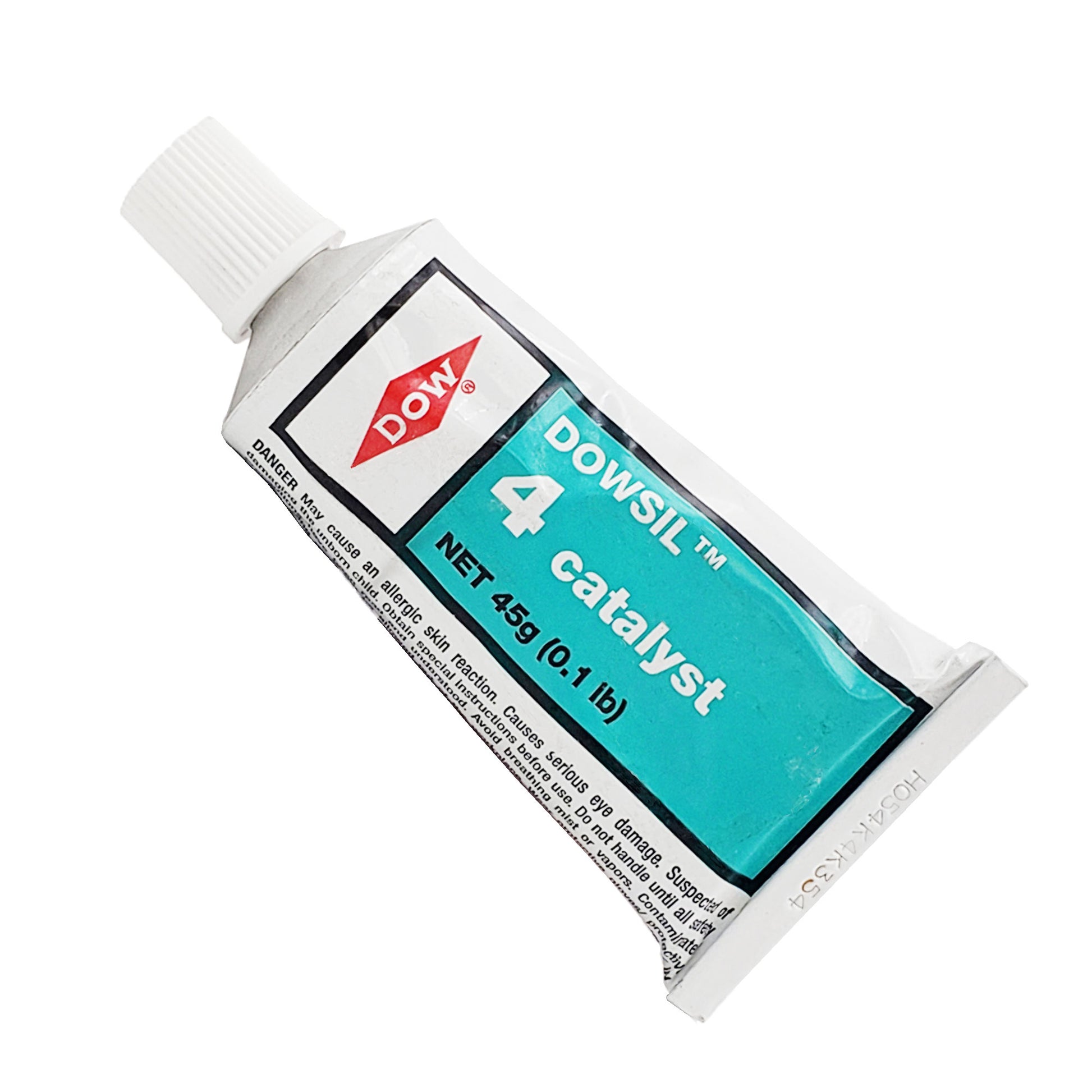 DOWSIL 4 catalyst 45g tube with DANGER warning and Dow logo branding.