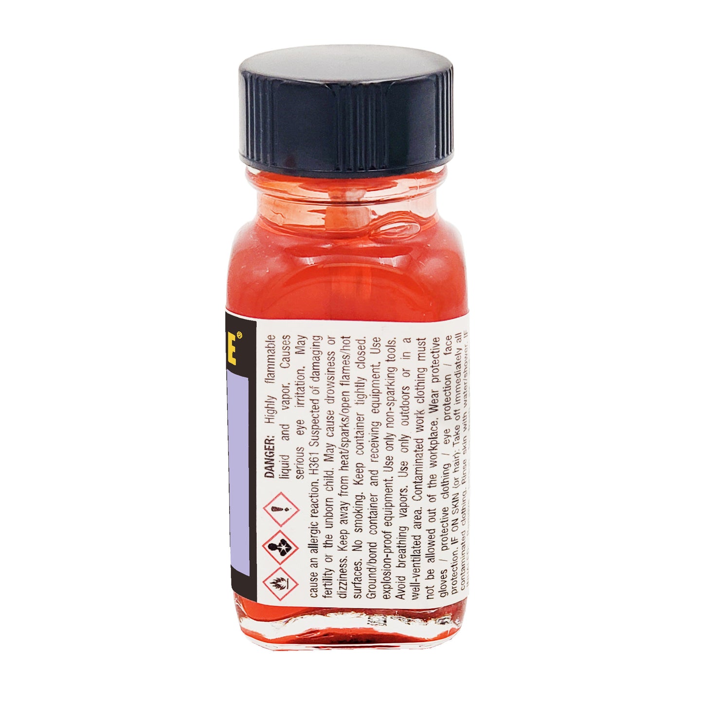 Vibra-Tite VC-4 217 threadlocker bottle with DANGER warning and GHS hazard symbols