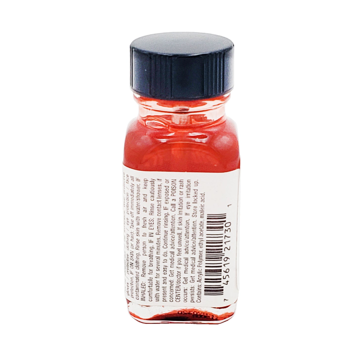 Rear label of Vibra-Tite VC-4 217 threadlocker with barcode and ingredient listing.