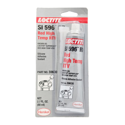 Loctite Superflex Red High Temp RTV Silicone Sealant 2.7 fl oz in blister retail packaging, part 59630.