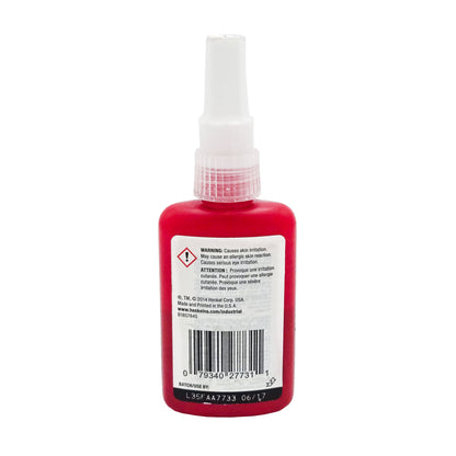 Back of Loctite 277 Threadlocker bottle showing warning text, barcode, and expiration code.