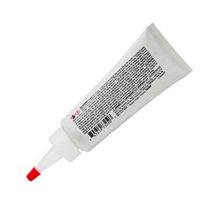 Back of Vibra-Tite 732 Gasket Maker tube showing safety warnings, hazard symbol, and directions label.